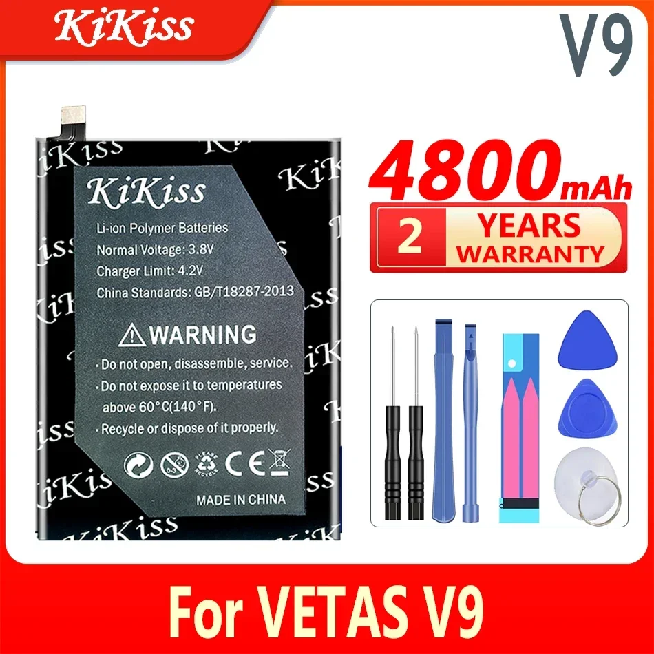 

4800mAh KiKiss Powerful Battery V 9 For VETAS V9 Mobile Phone Batteries