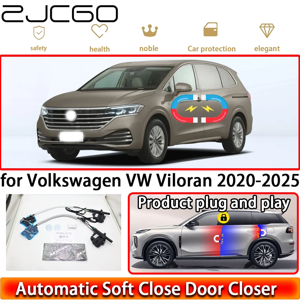 ZJCGO for Volkswagen VW Viloran 2020-2025 Soft Close Door Kit Power Closing Latch System Auto Pull Door Easy Close Plug & Play