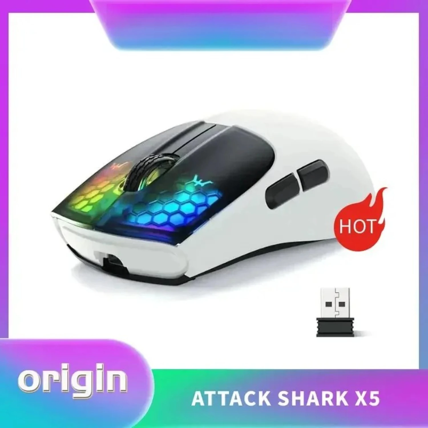 

Беспроводная игровая мышь Attack Shark X5 49g PAW3212, трехрежимный датчик Bluetooth для ПК/Mac/Windows
