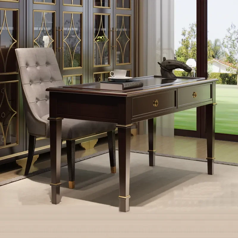 for Light Luxury American Solid Wood Desk Post Modern Simple Study Desk Furniture Learning Computer Desk