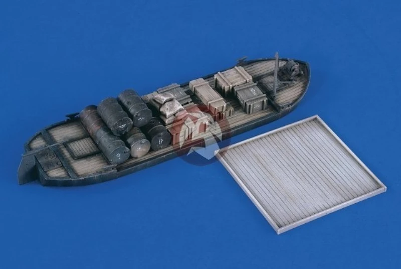 

Комплект литой под давлением модели из смолы в масштабе 1/35, баржа с грузовым и основанием, в разобранном виде, неокрашенный