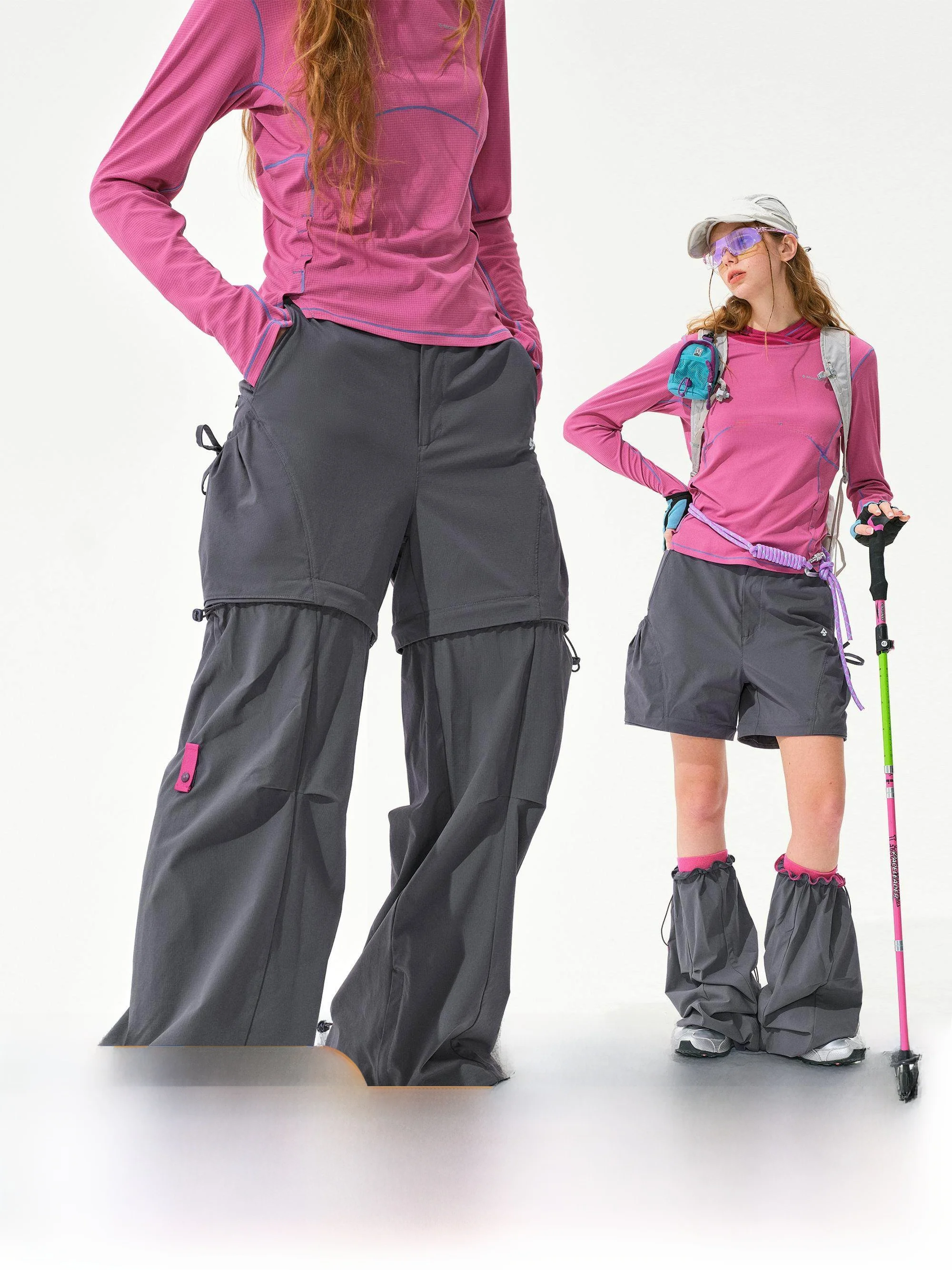 

Monterest Women's Outdoor Loose Straight Leg Pants Removable Shorts Moisture Wicking Nylon Workwear Trousers Autumn Season