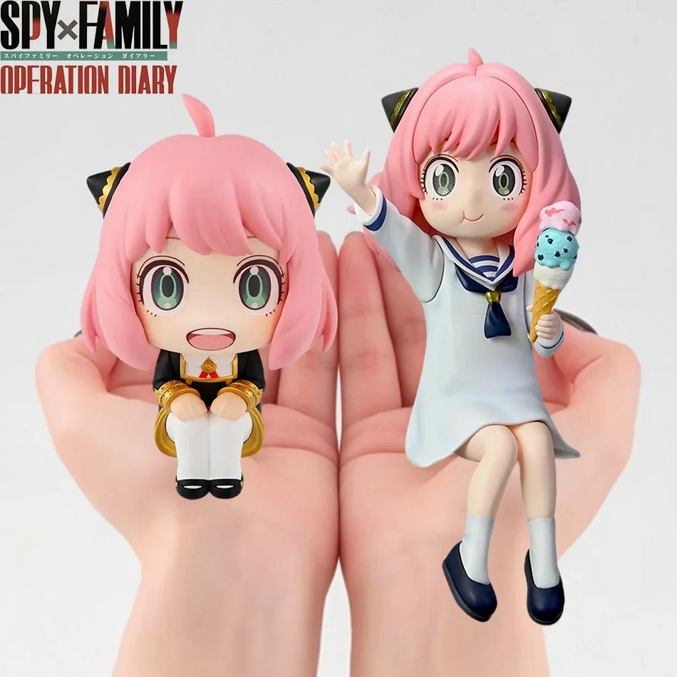 Figura de Anime Spy X Family, Muñeca Anya Forger de la Serie Helado, en Postura Sentada, Linda y Kawaii, Regalo