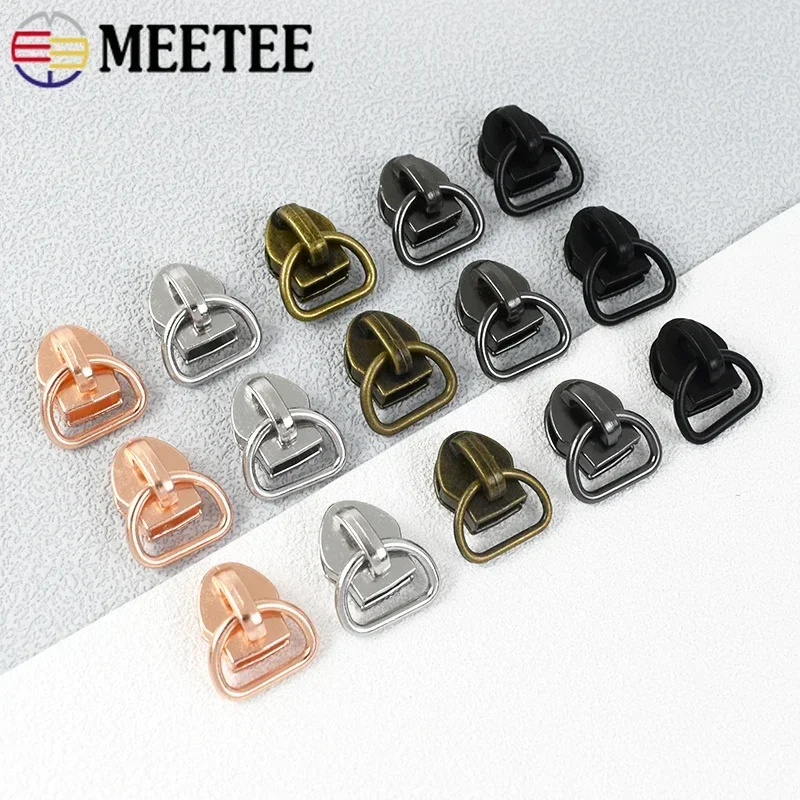 10-50Pcs Meetee 5# Zipper Puller Nylon Zip Tape Suitcase Zippers Slider Bag Clothes Sewing Zips Head Pulls Headparts Accessories