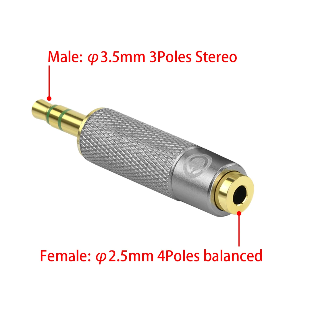 Geekria Apollo 3.5mm Stereo (Unbalanced) Male to 2.5mm Female, Audio Jack Adapter, 3.5mm (1/8 Inch) to 2.5mm Male to Female Plug
