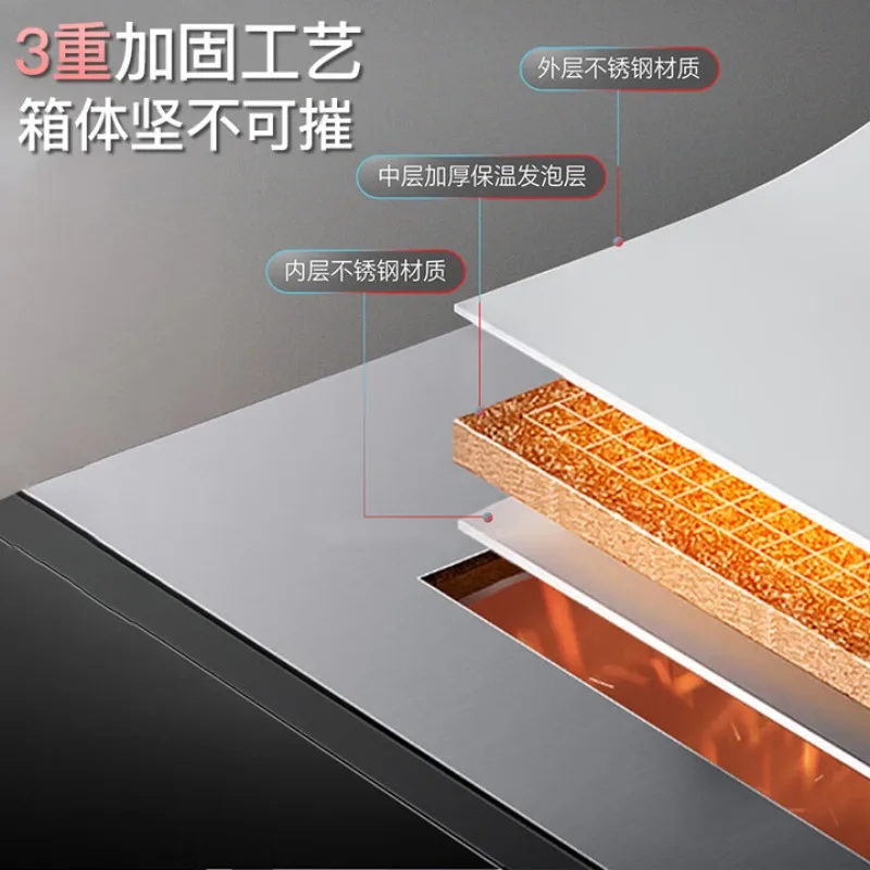 خزانة التطهير 304 رف أطباق سميك من الفولاذ المقاوم للصدأ، لوحة تسخين ذكية، جميع النجوم لأعلى ولأسفل، منزلية #5