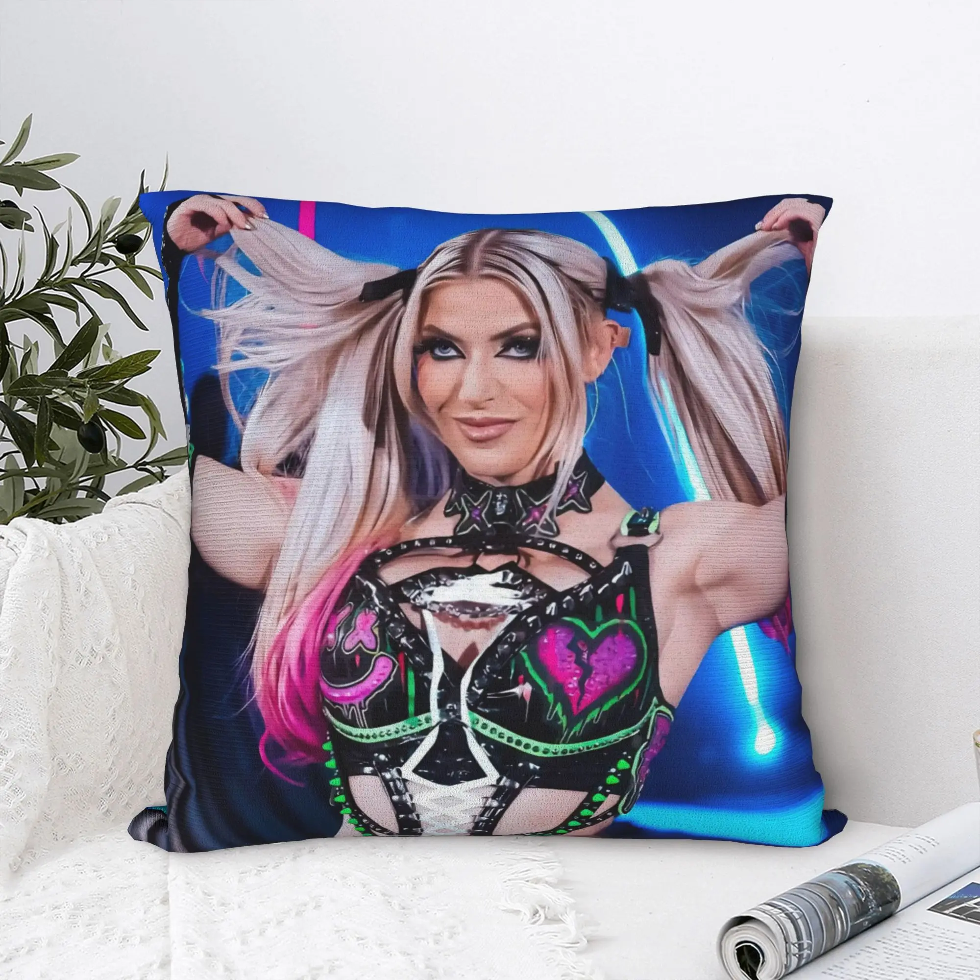 Alexa Wrestler Blisses Pillowcase Printing Fabric Cushion Cover Decorations Wrestling Cool Throw Pillow Case Cover Home Square
