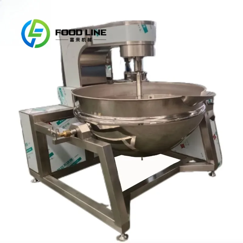 Customized Gas Heating Tilting Type Automatic Curry Chilly Sauce Frying Planetary Cooking Pot