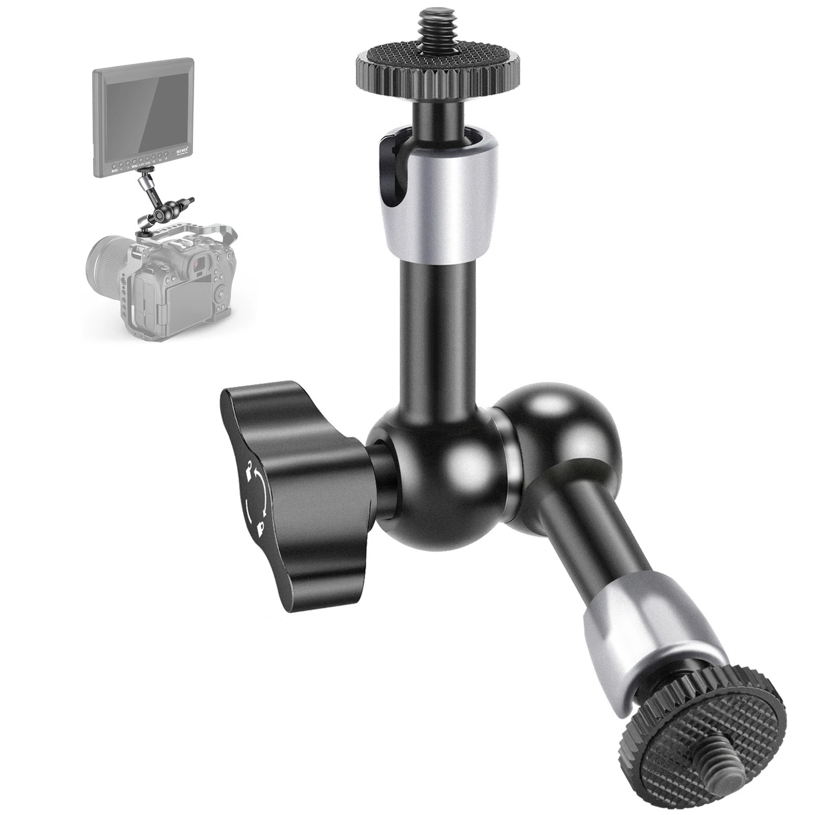 Universal crab clamp connecting arm tripod monitor filling light