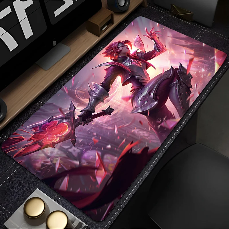 League Of Legends Riven Mouse Pad PC Gamer Cabinet Kawaii Desk Mat Anime Girl Carpet Laptop Bunny Gaming Mousepad Keyboard Pad