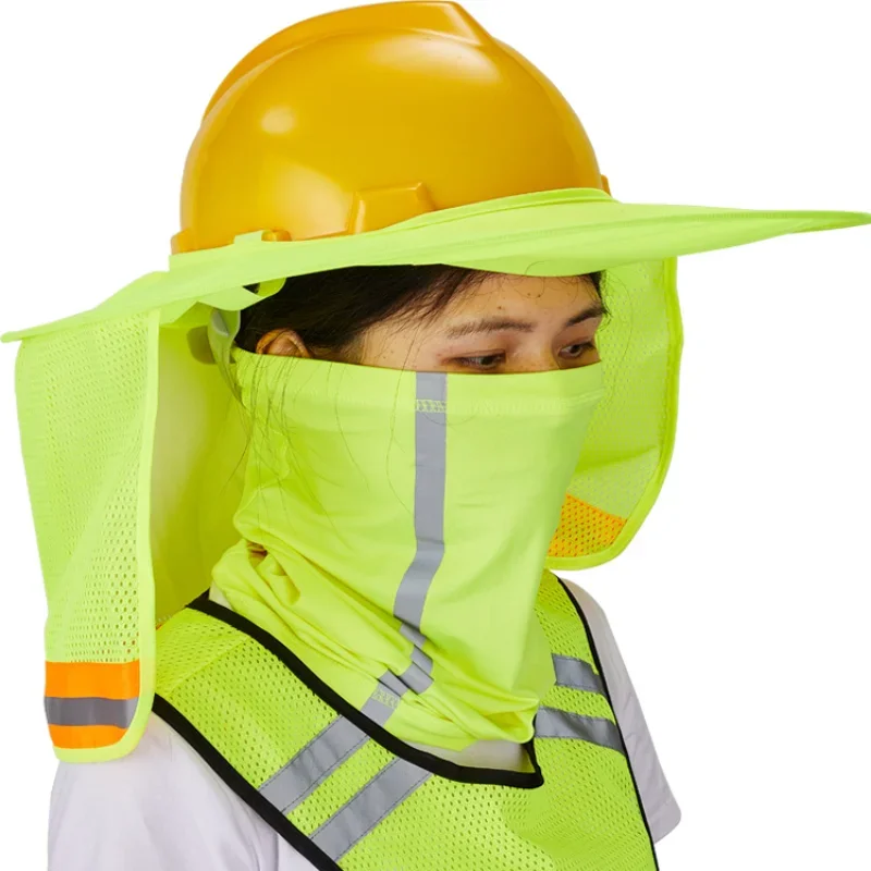 Sombrero duro de verano para hombres y mujeres, protección reflectante para el cuello, casco de protección solar para trabajadores de la construcción