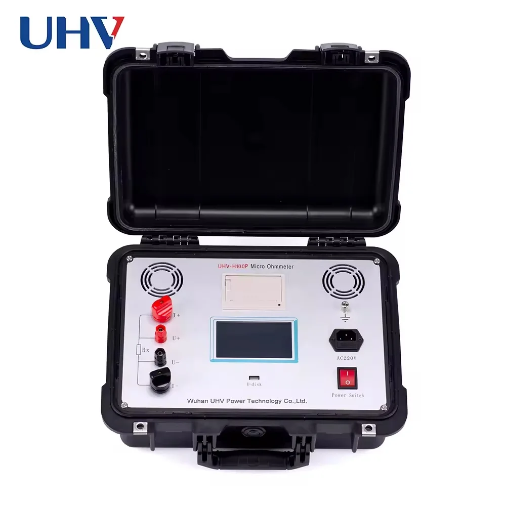 UHV-H100P Micro Ohm Meter Resolution 0.1μΩ 100A Contact Loop Resistance Tester Contact Resistance for Testing HV Breaker