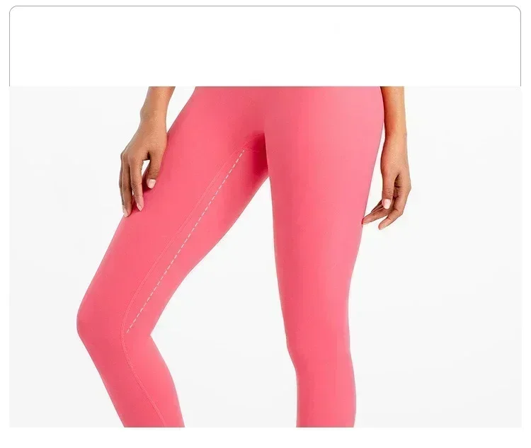 Limão-calças de cintura alta ultra macias para mulheres, 25 '', estiramento, nylon, leggings de ginástica, calças justas esportivas, sem costura frontal