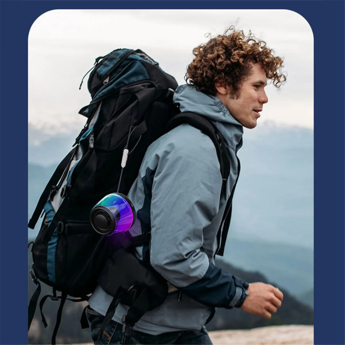 Altavoz Bluetooth magnético mejorado con iluminación RGB, caja de sonido portátil, B