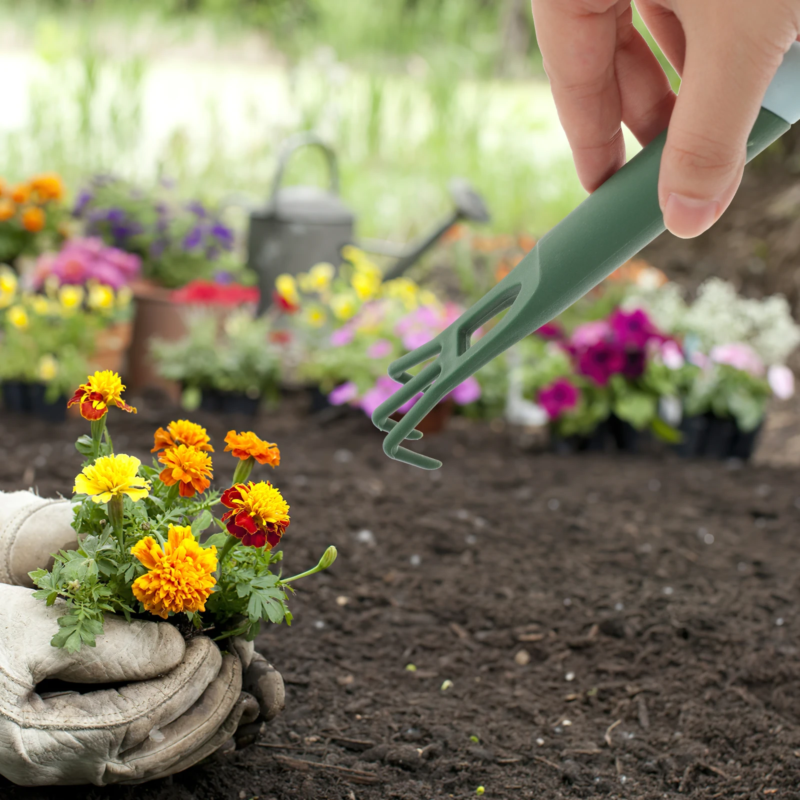 

4Pcs Plastic Garden Tools Set Hand Trowel Rake With Ergonomic Handles For Houseplants Bonsai Vegetables Gardening Hand Tools