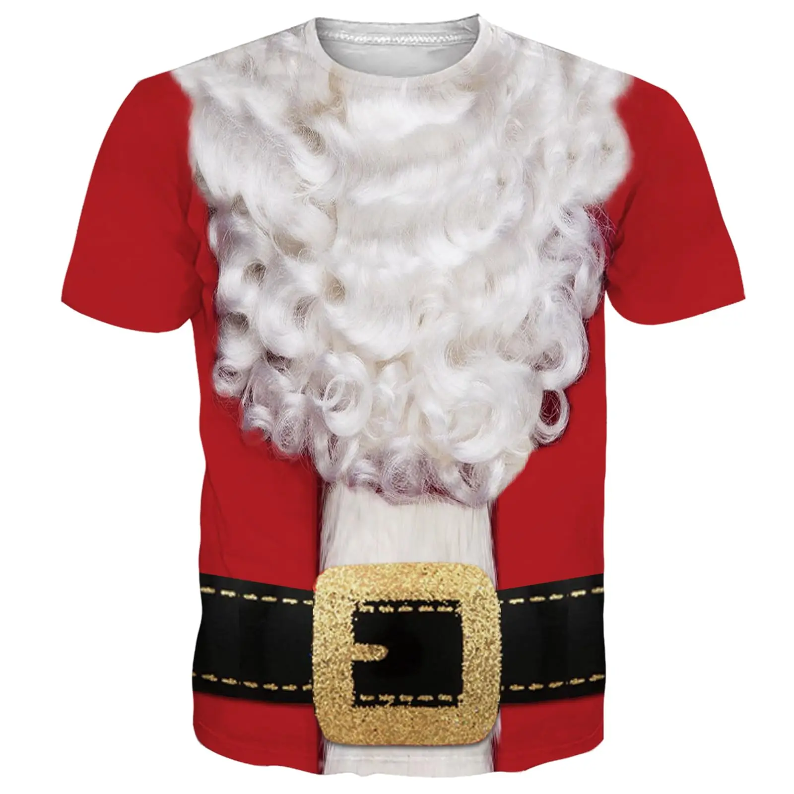 New Funny Muscle Santa Claus Costume T Shirts 3D Print Men Woman T-Shirt Streetwear Oversized Harajuku Kids Tops Tees Clothing