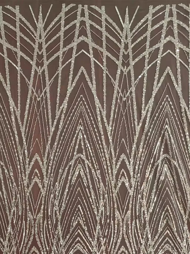 

1yard soft mesh fabrics for Clothing Pure nail bead glitter embroidery telas para costura Customized Dress DIY sewing fabric