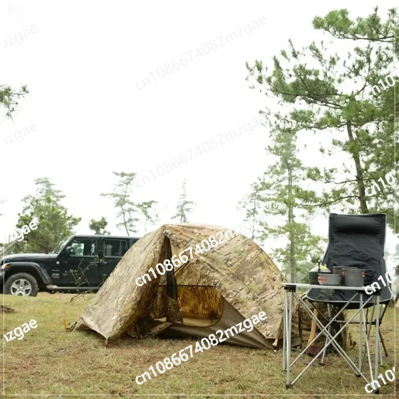 New Single Person Camouflage Camping Tent, Rainproof Sunscreen Thickened Outdoor Shelter for Hiking and Park Use