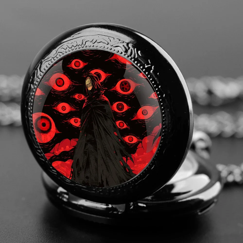 

Hot Creative Cartoon Design Eyes and Character Quartz Pocket Watch Vintage Quartz Pendant Clock Men Women Gift Students Souvenir