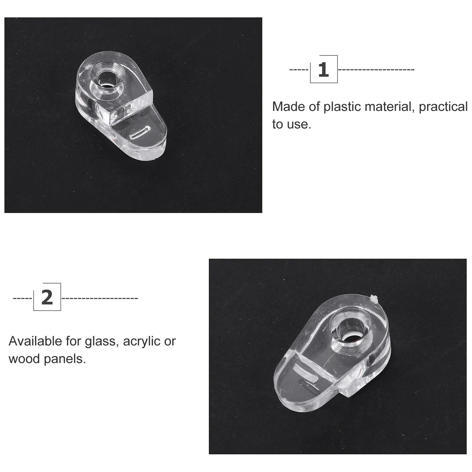 

20Pcs Glass Fixing Clips Mirror Bracket for Wardrobe Closet Panel Installation Fastening Hardware