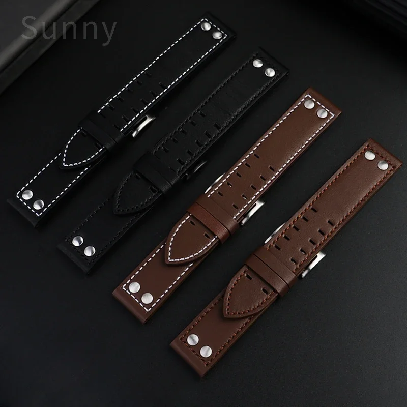 ل هاميلتون جاز كاكي مجال الطيران الرجال حزام ساعة جلد طبيعي 20 22 مللي متر المضادة للحساسية ثقب مزدوج تنفس الساعات