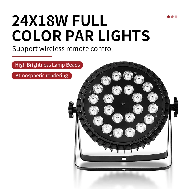 24x18w RGBWA UV 6 in1 Led Par Light Led Flat Par Stage DJ Lights DMX512 Aluminum Stage Par Wash Wall Light Strobe Light