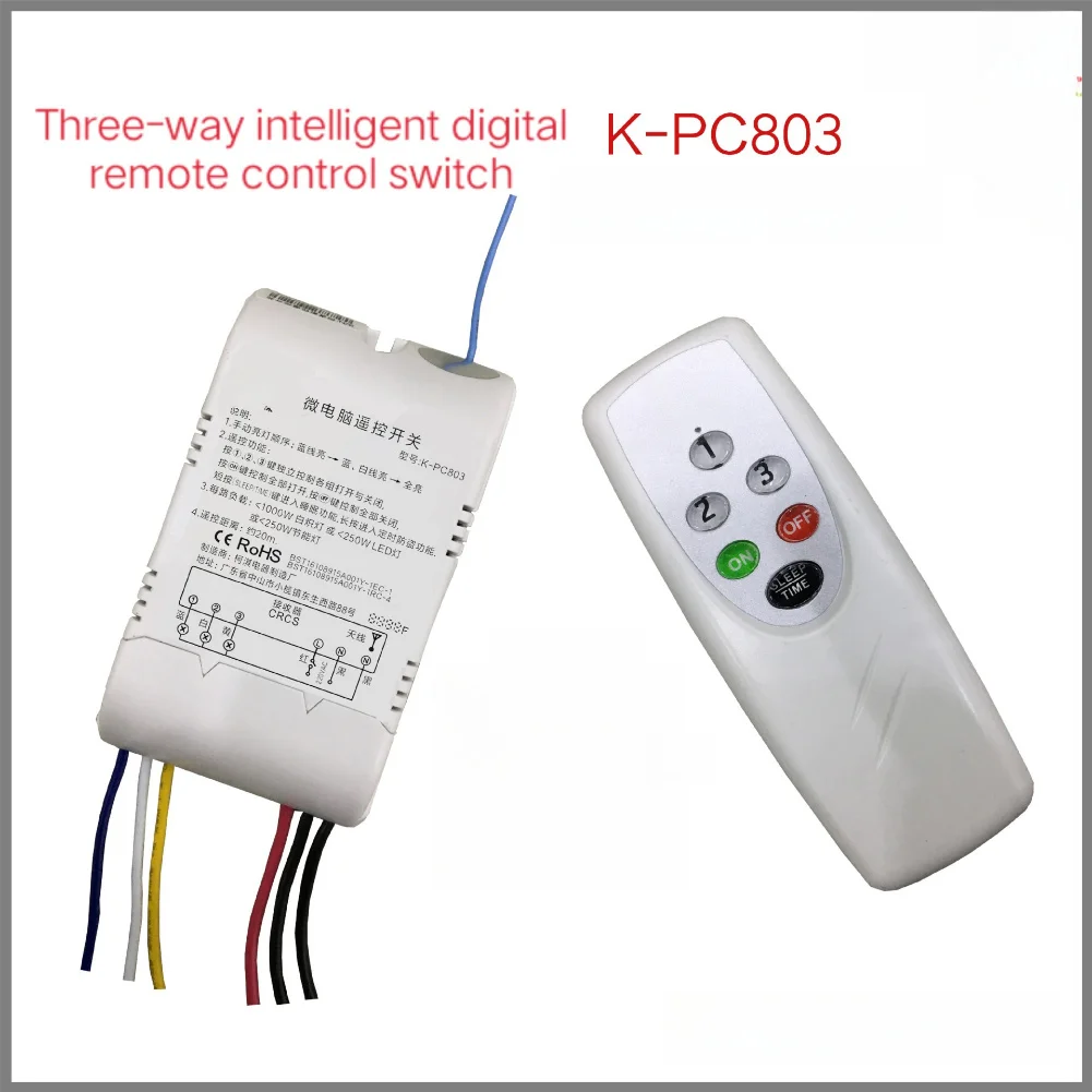 Wireless LED Section Remote Control Switch With 2/3/4 Way Channels For Ceiling Lights AC220V Wall Penetrating Signal Tools