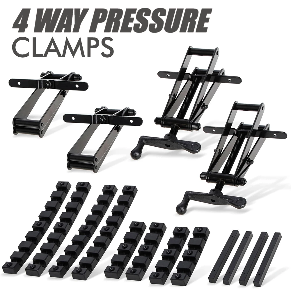 4 Way Pressure Clamps Set Custom-width Clamp Splicing Board Positioning Panel Fixed Clip Carpenter Woodworking Tools