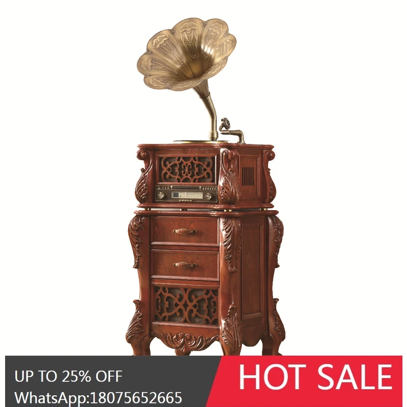 

MJY European Style Solid Wood Antique-look Audio retro Old-fashioned Vinyl Record Gramophone