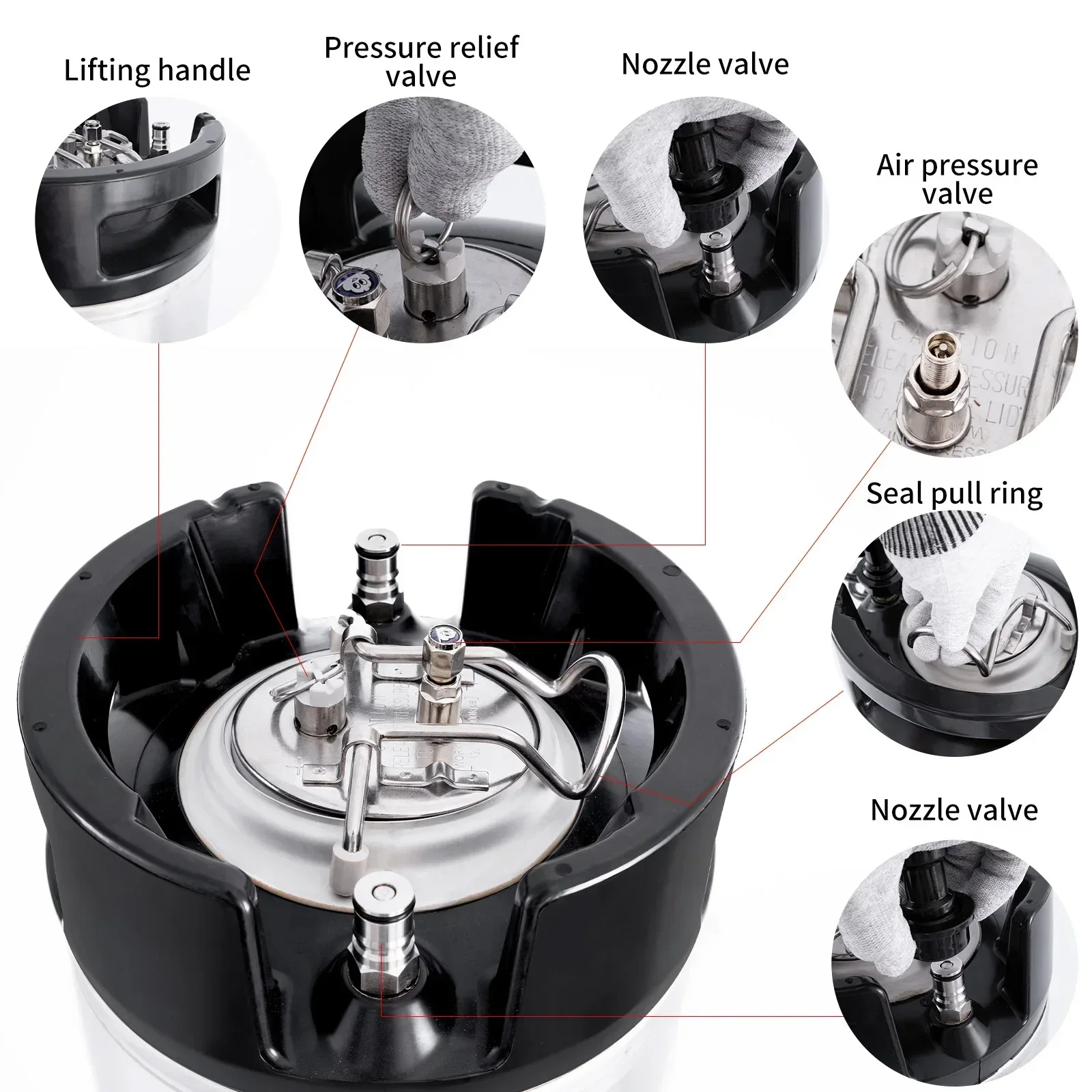 9.5L/19L Portable Stainless Steel Pressure Sprayer Tank High Pressure Window Tint Keg for Car PPF Film Vinyl Wrap&Auto Detailin