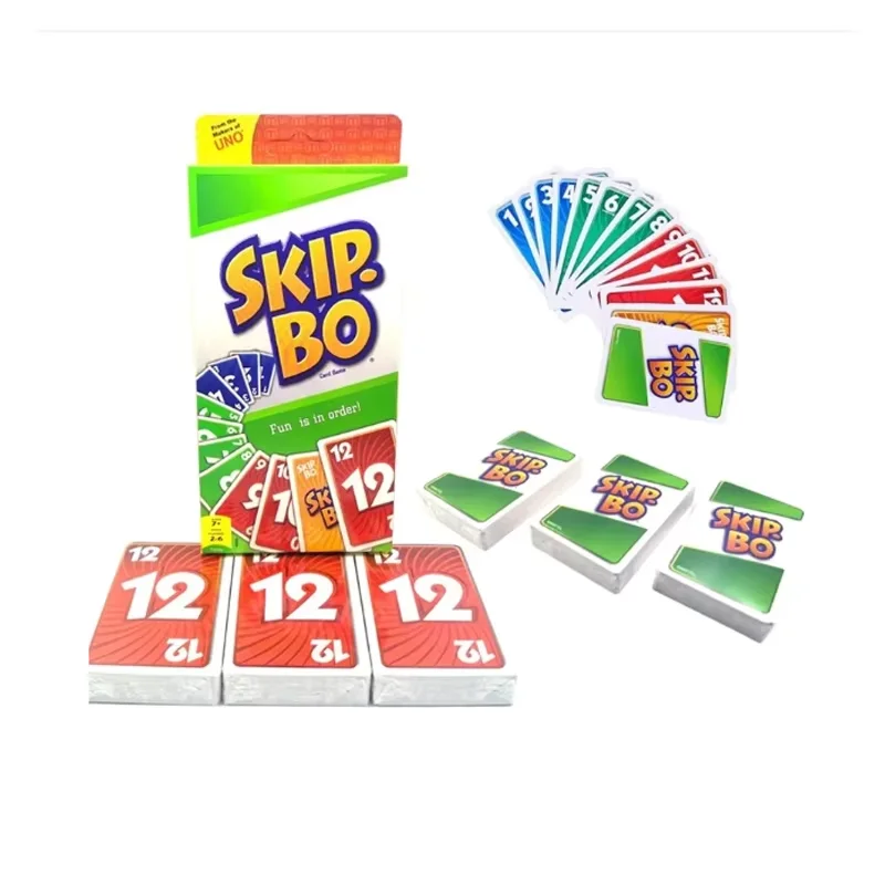 Mattel Games UNO:SKIP BO Card Game Multiplayer UNO Card Game Family Party Games Toys Kids Christmas Toy Gift