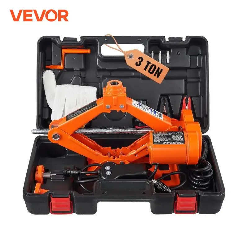 VEVOR Electric Car Jack 3 Tons/6600 lbs 12V Electric Scissor Jack Portable Car Jack for SUV Truck Sedan Tire Change Replacement