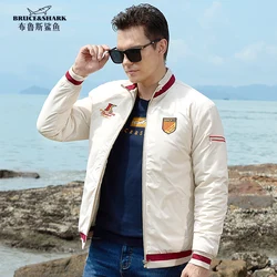 New Thick Jacket Men's Winter Clothes best Embroidery Bruce&Shark Luxury Brand Casual Men Blouse Coats Outerwear Big size 4XL