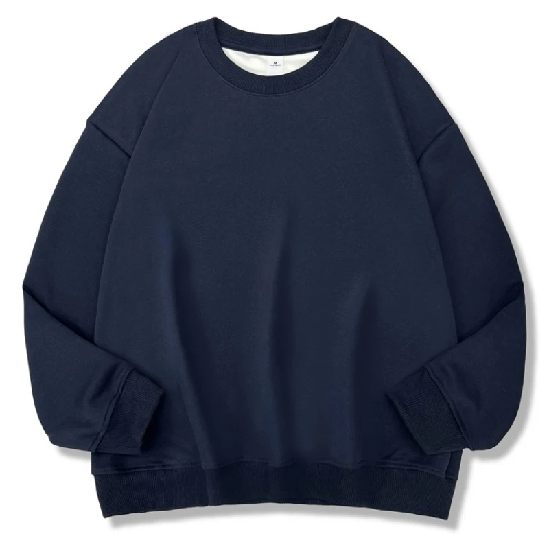 2025 New Women Simple Pullover Female Fashion Harajuku Streetwear Solid Color O-Neck Hoodie Autumn Winter Loose Casual Tops