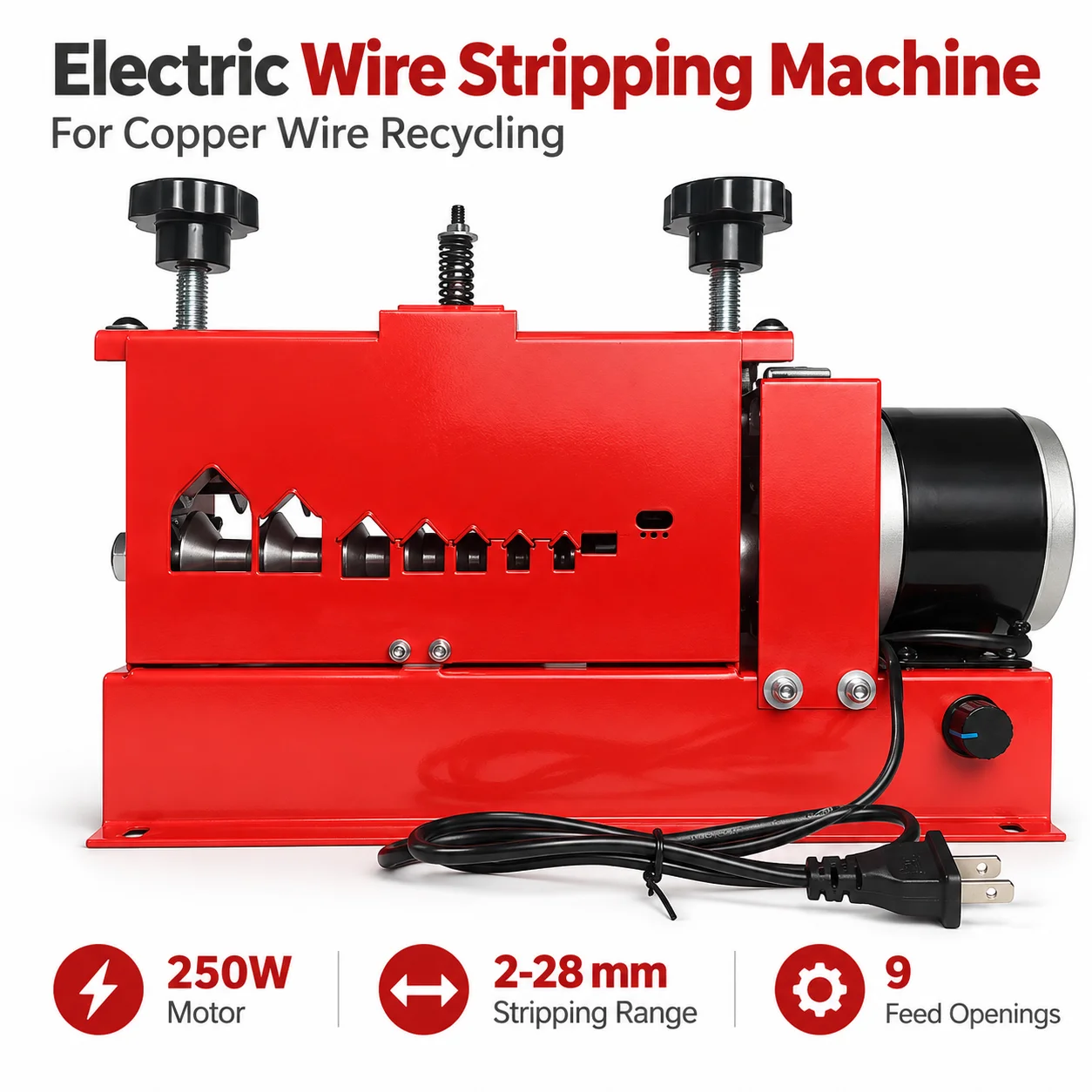 AOLIVIYA 250W Electric Wire Stripping Machine Automatic Copper Cable Stripper Scrap Wire Peeler For Copper Recycling