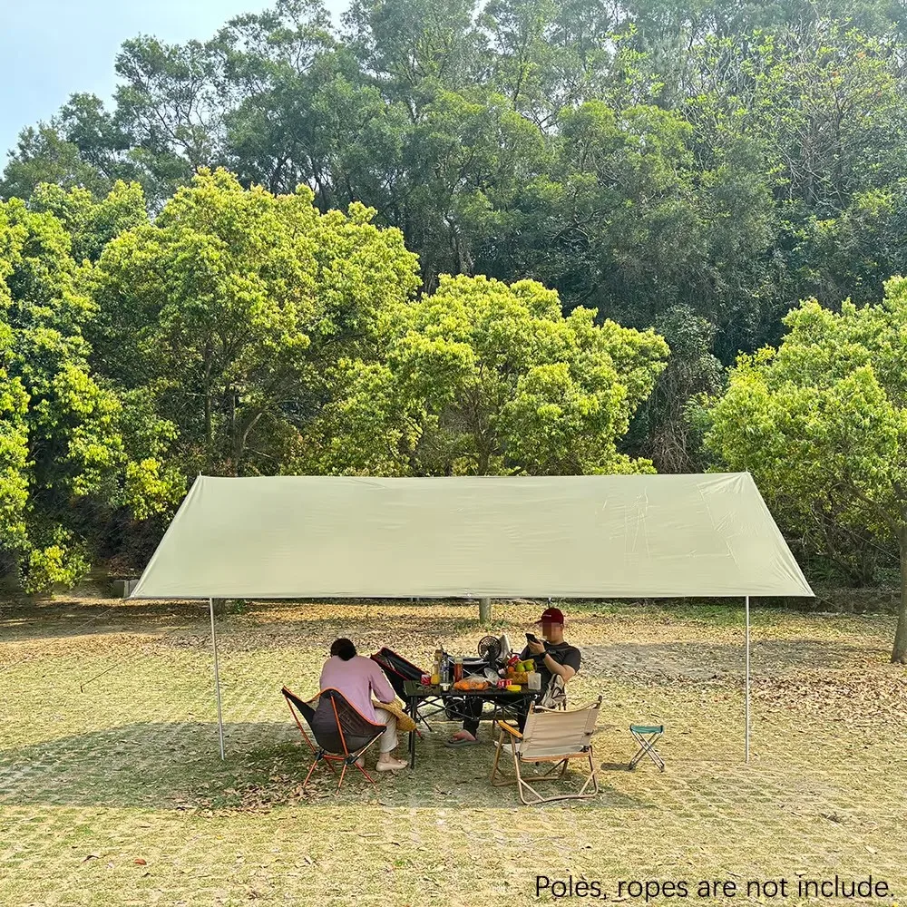 Wasserabweisende, silberbeschichtete UV-Schutzplane für Camping, Picknicks und Grillabende im Freien – leicht und in verschiedenen Größen erhältlich. – Detail 6