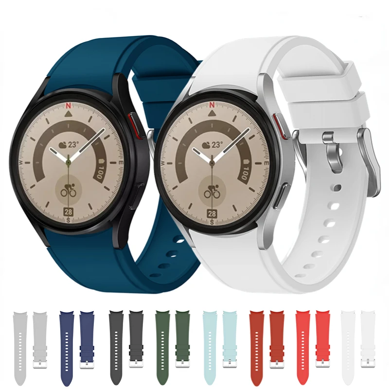 

Silicone strap For Samsung Galaxy 5 44mm/5 Pro 45mm Sport Replacement Wristband Samsung Galaxy watch 4 40mm/4 Classic 46mm 42mm