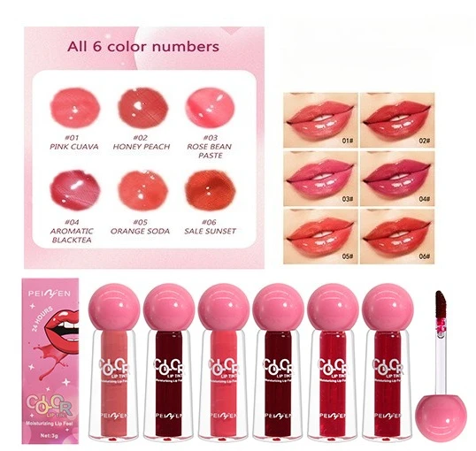 El brillo de labios es un brillo de labios hidratante y duradero, resistente al agua y hidratante, un lápiz labial antiadherente, creación de maquillaje de labios.