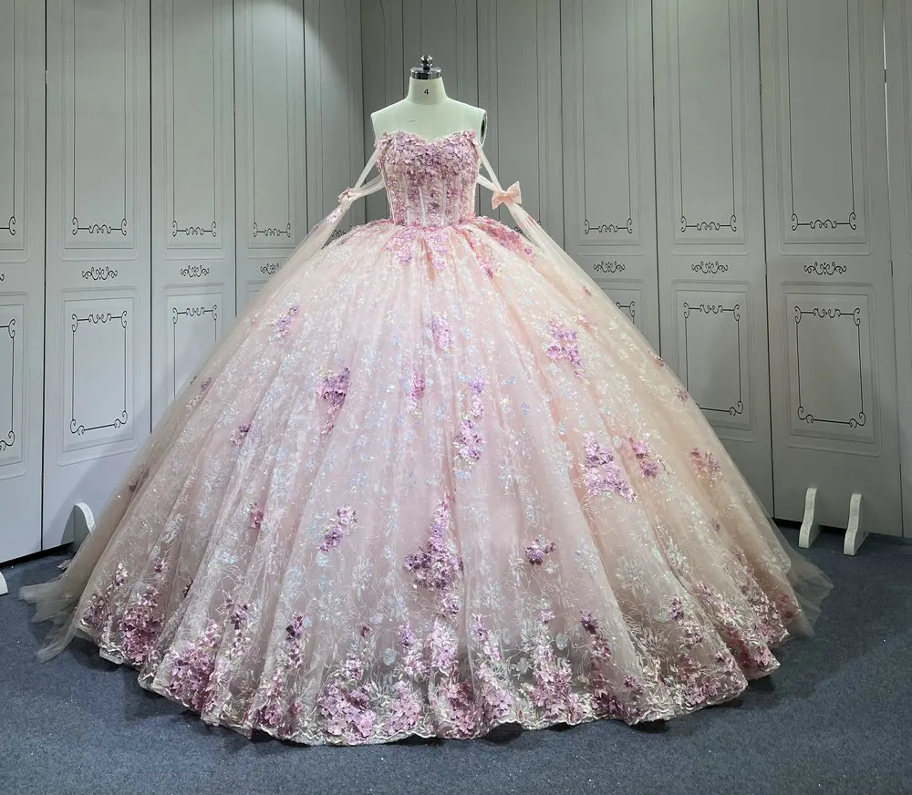 

Mumuleo 2025 Pink Quinceanera Dresses With Derachable Tail Vestidos De Xv Aos 2025 Vestidos De 15 Rosados 15 Year Old Dresses