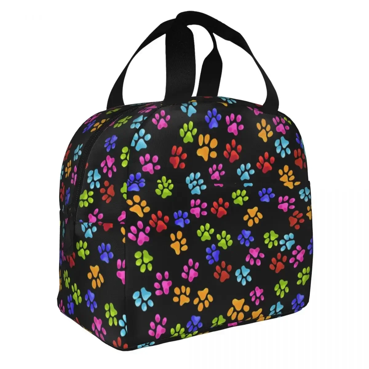Paw Rainbow Insulated Lunch Bag Thermal Bag Reusable Dog Cat High Capacity Lunch Box Tote Men Women Beach Picnic