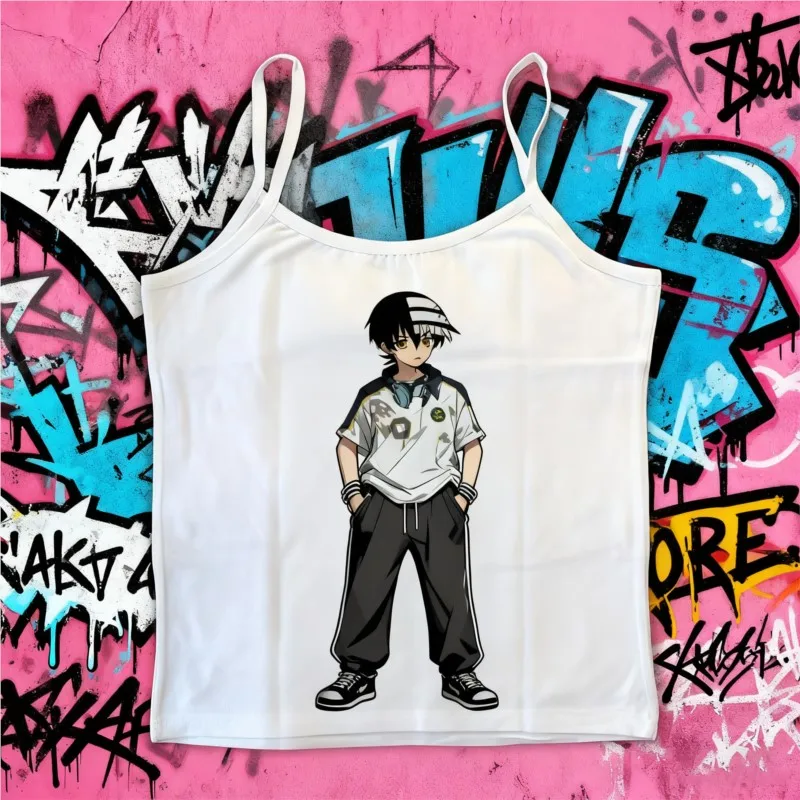 

Y2K Women's Corset Harajuku Shoujo Girl Style Tanks & Camis 2000s Y2k Tops With Suspenders Goth Clothes for Women Emo Crop Top