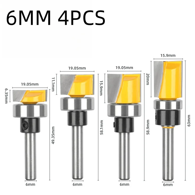 ALLSOME Intlshaft 6mm Shank Surface Planing Bottom Cleaning Wood Milling CNC Cutter Engraving Knife Router Bit Woodworking Tool