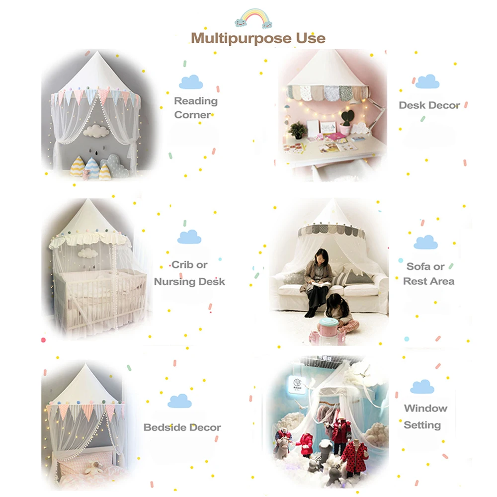 Children Play House Castle Baby for Bed Decoration Tent Curtain  Canopy Bed Curtain Baby Crib Netting Girls Boy Room Decoration