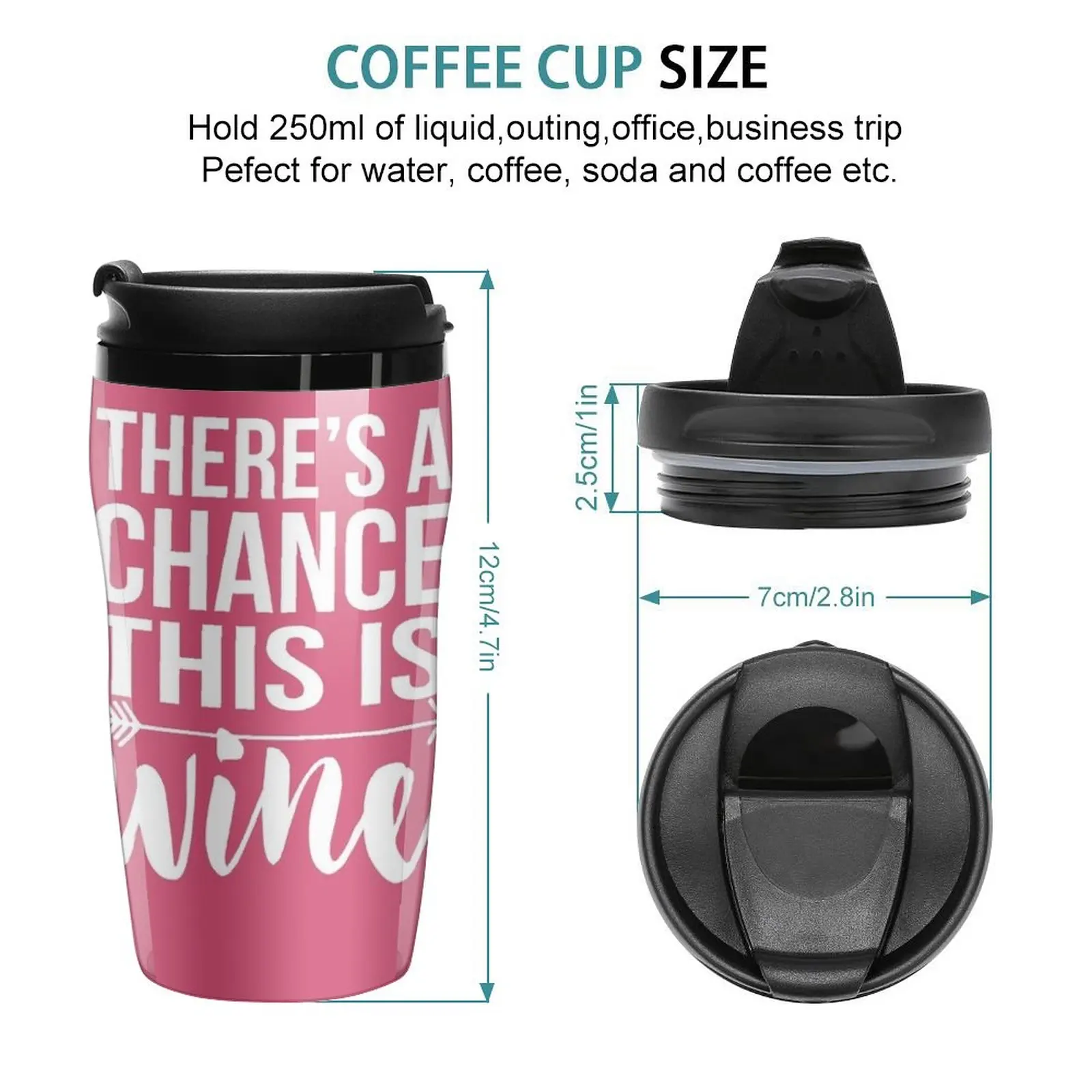 New There's a Chance This Is Wine Travel Coffee Mug Coffee Mug Breakfast Cups Coffee Cup To Go Cup Of Coffee