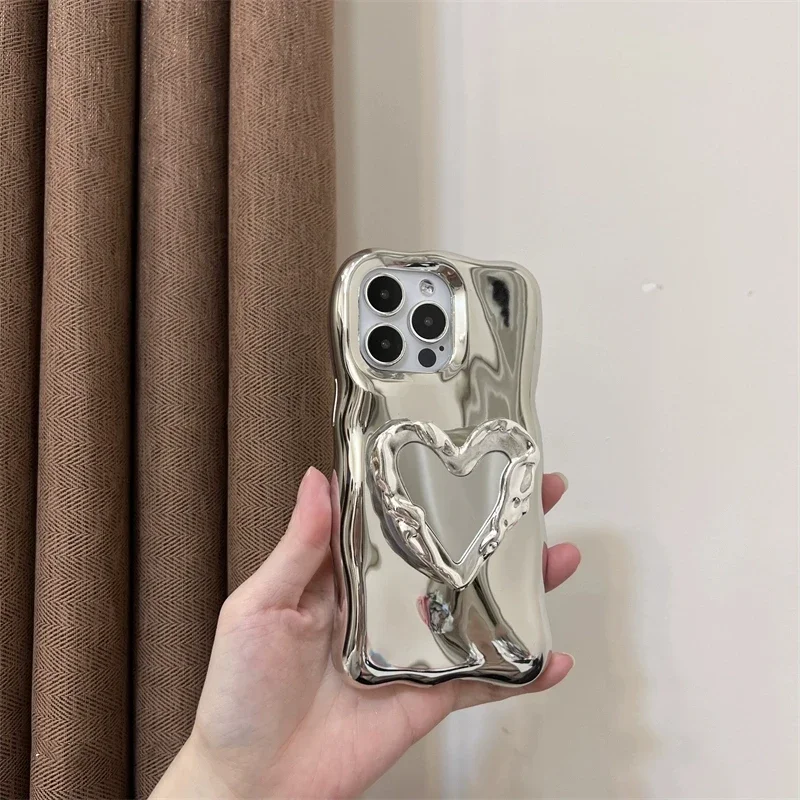 Симпатичный металлический 3D держатель для телефона с любовным сердцем INS, держатель для телефона, держатель-подставка с кольцом на палец для IPhone, Samsung, аксессуары для телефонов