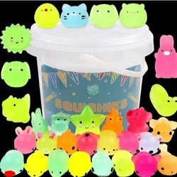 12PCS for Kids Kawaii Animals Squishies Mochi Squishy Toys Glow in The Dark Party Favors Stress Relief Squishy