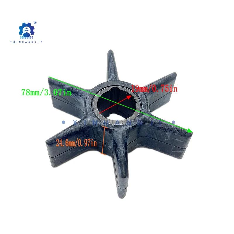 

47-19453T Крыльчатка водяного насоса для подвесного мотора Mercury-Mercruiser, 2-тактный, 40/45/55/60 л.с., 4-тактный, 30/35/40/50/60 л.с., 4719453 Т
