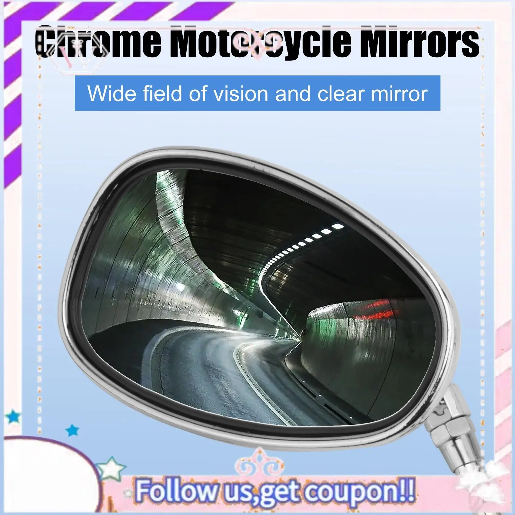 

A76T-для Honda Shadow Spirit 750 1100 VTX1300 VTX1800 хромированные зеркала для мотоциклов 10 мм