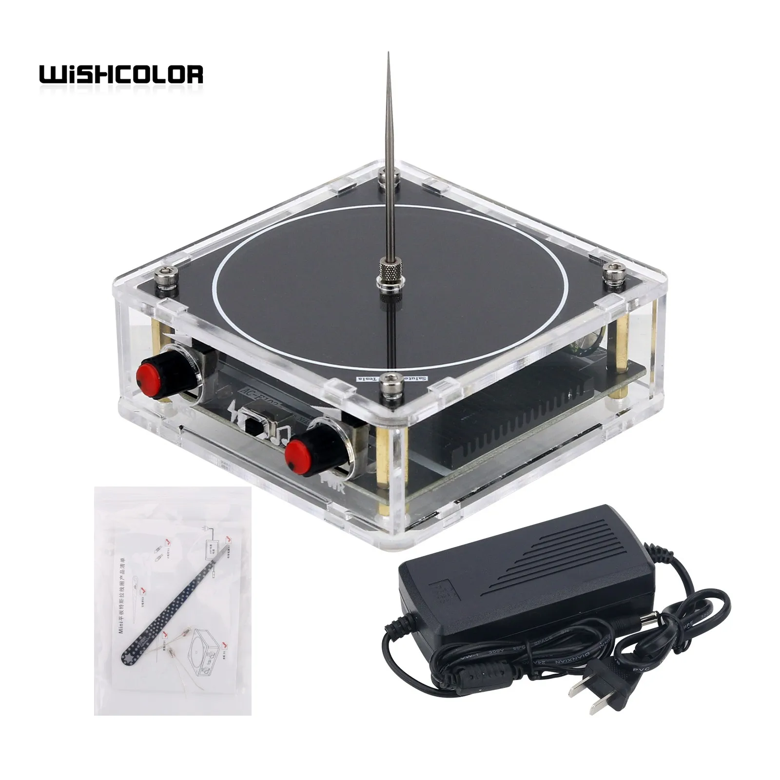 Wishcolor AC-E103 Mini Tesla Coil Bluetooth Music Tesla Coil with Lightning and Music Modes for DIY Projects