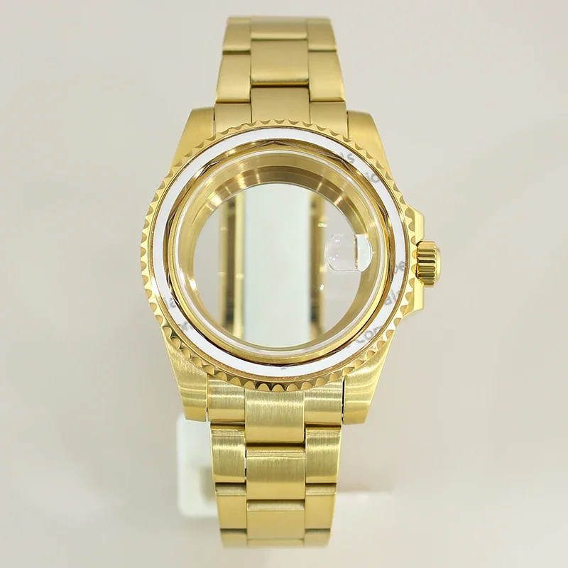 

Корпус часов 40 мм с золотым PVD-покрытием, сапфировое стекло - подходит для механизмов NH35/NH34/NH36/NH38, совместим с ремешком Oyster, матовый браслет с 3 звеньями.